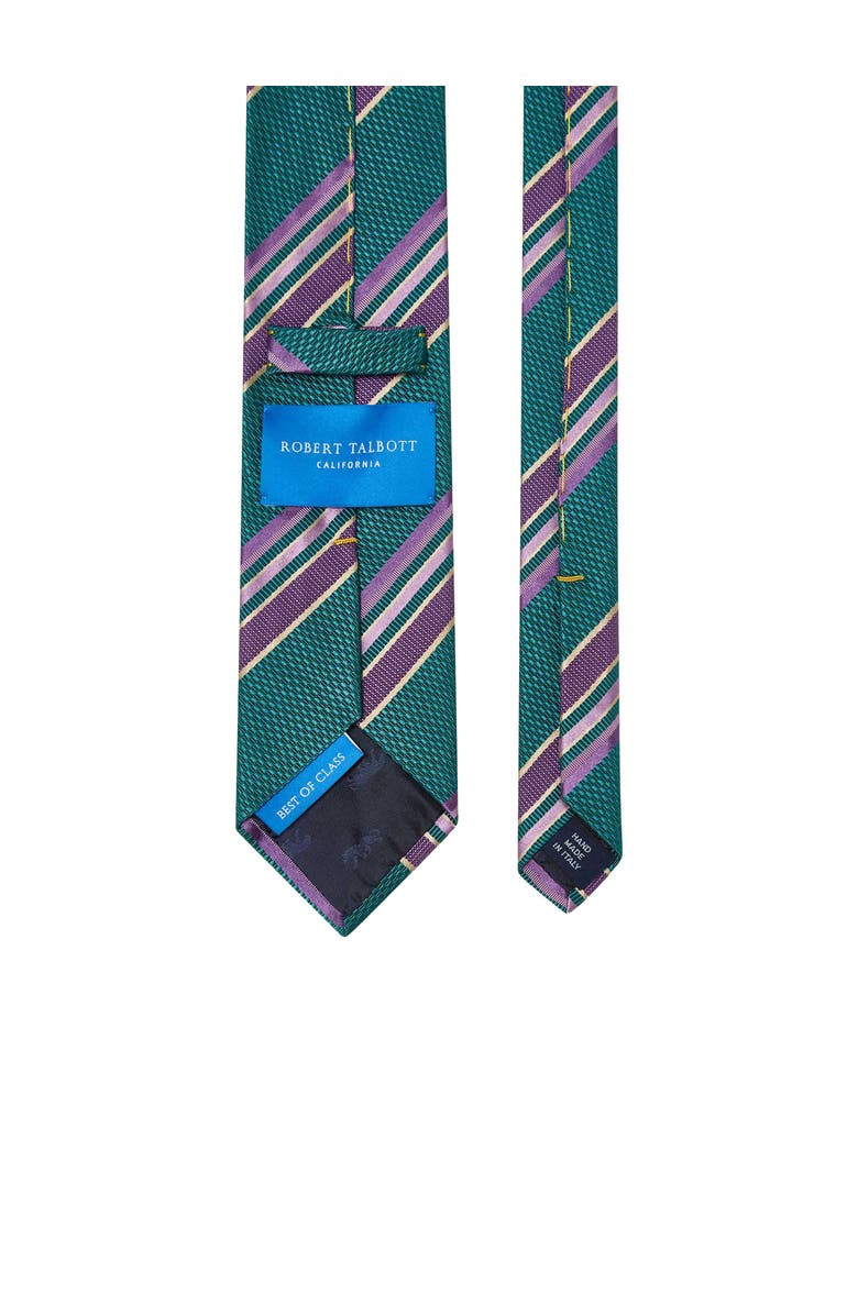 Robert Talbott Robert Multi Stripe Basket Weave Best of Class Necktie, Alternate, color, Green