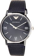 Emporio Armani Men's Kappa 3-Hand Quartz Leather Strap Watch, 41mm
