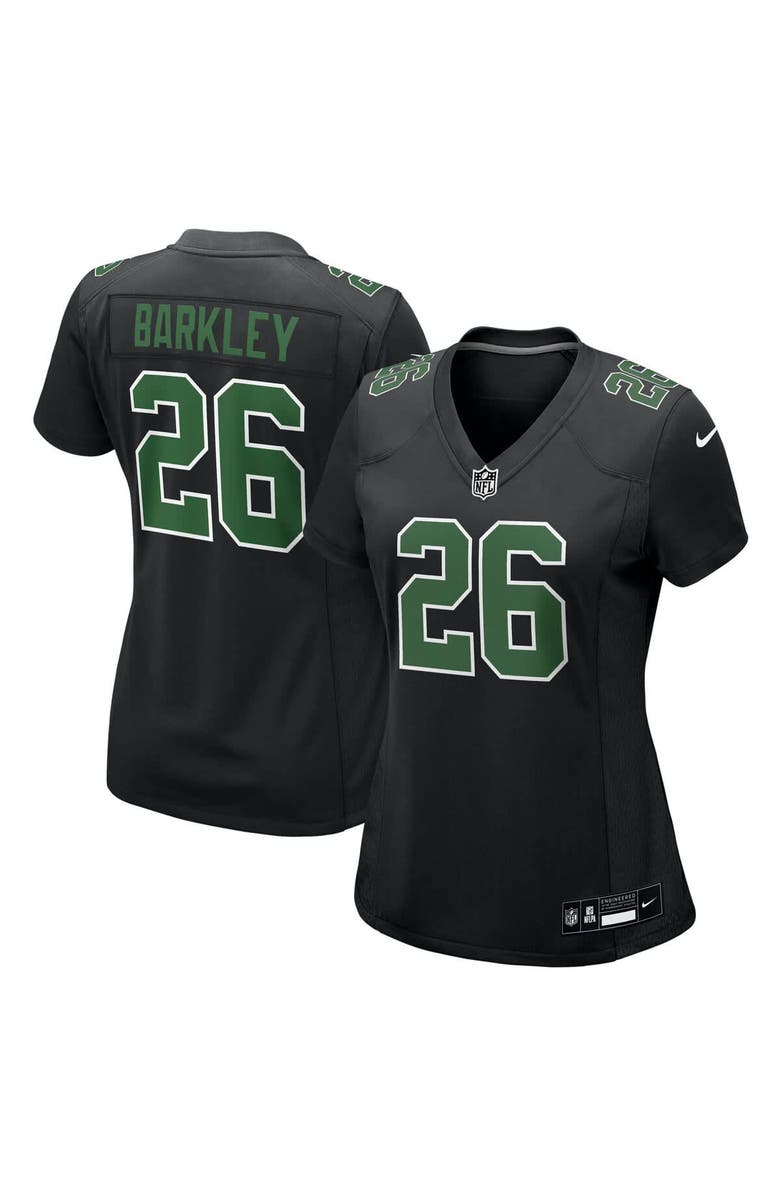 Nike Women's Nike Saquon Barkley Carbon Black/Kelly Green Philadelphia Eagles Fashion Game Jersey, Main, color,