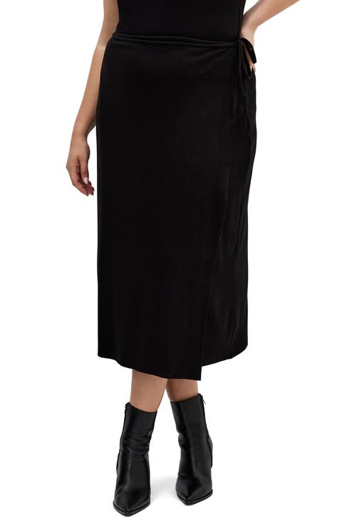 Callie Wrap Knit Midi Skirt