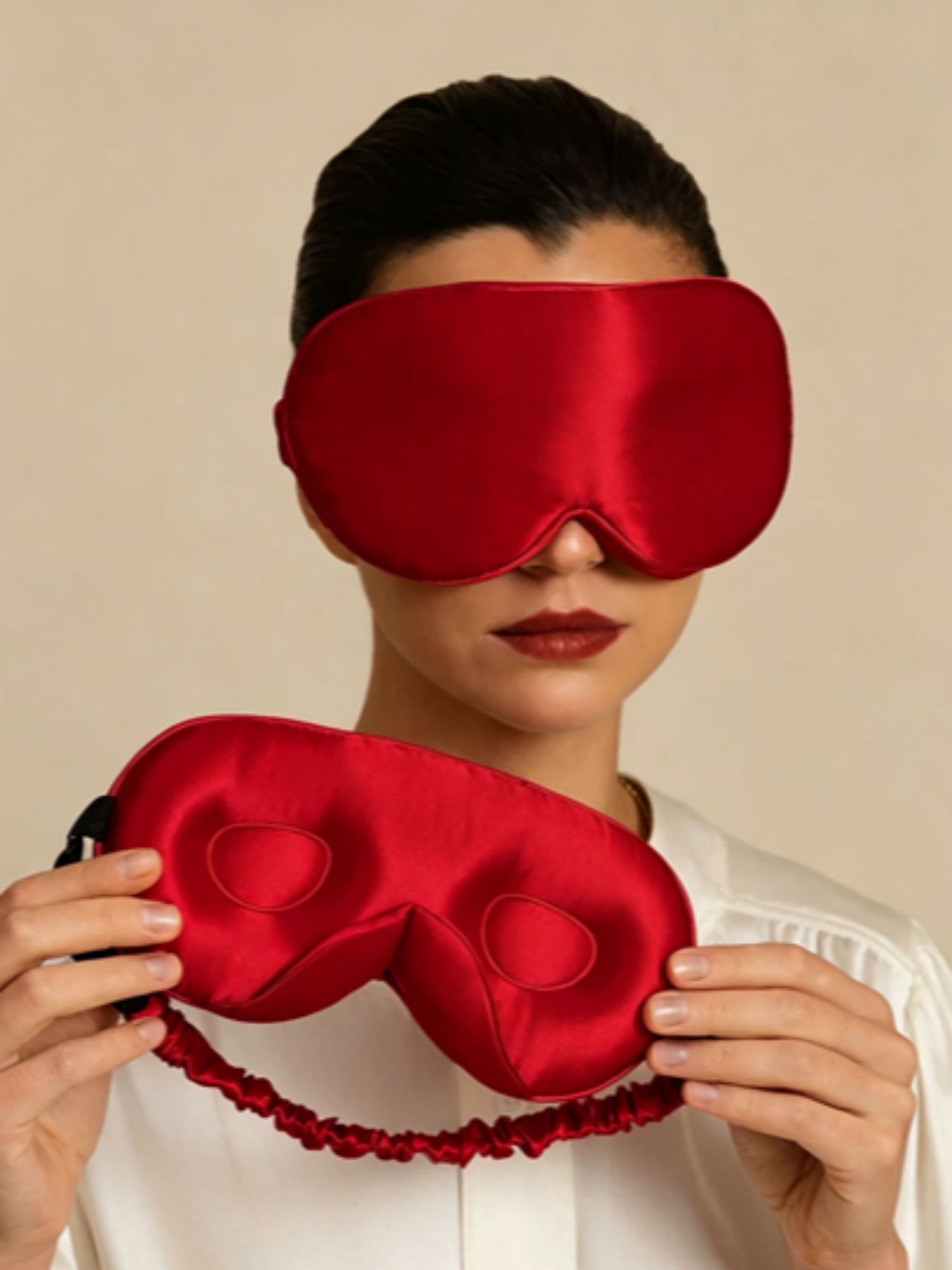 Silksilky 22 Momme Mulberry Silk Upgraded 3d Adjustable Eye Mask In Burgundy