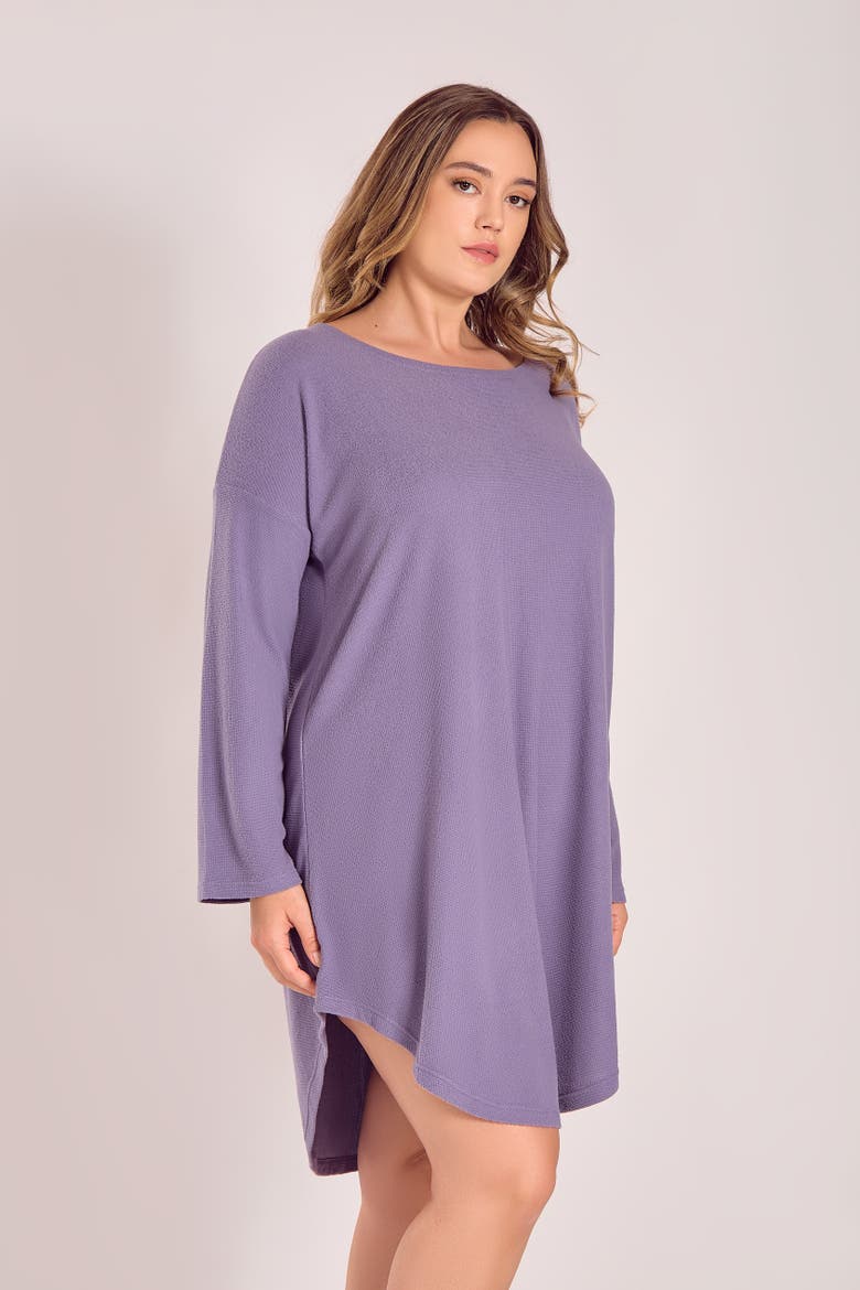 Waffle Knit Relaxed Sleep Dress, Alternate, color, Orchid