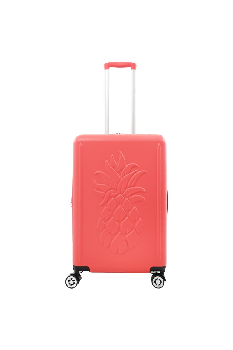 26" Hardside Spinner Luggage with 3D Pineapple, Alternate, color, CORAL