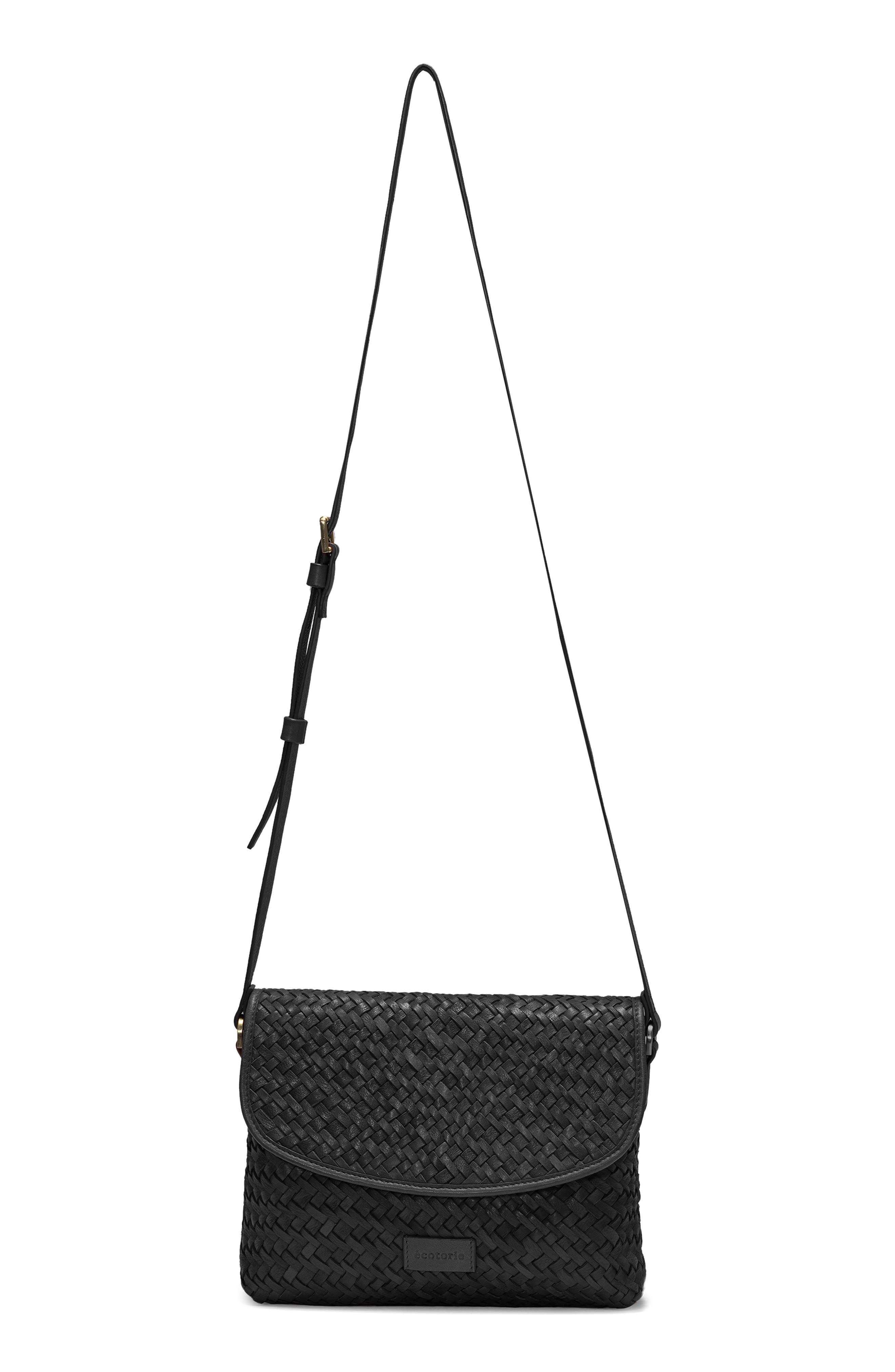 Écotorie Irving Woven Crossbody Bag, Main, color, Black
