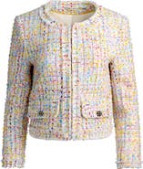 Alice + Olivia Landon Boxy Crop Tweed Jacket