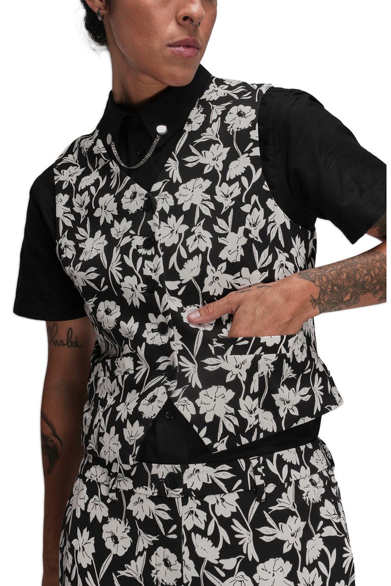 The Empower Vest, Main, color, Monochrome Floral Black