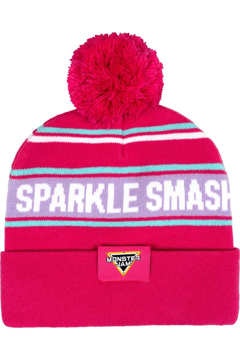 Sparkle Smash Knit Beanie Hat, Alternate, color, Sparkle Smash Pink