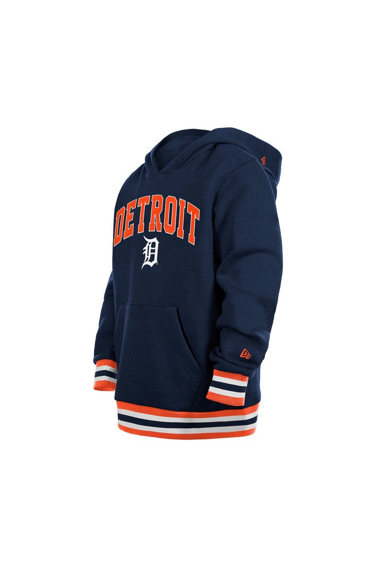 Youth New Era Navy Detroit Tigers Knit Trim Pullover Hoodie, Alternate, color, Navy