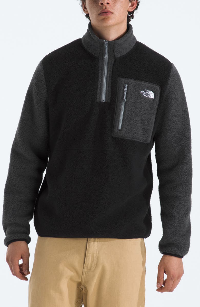 The North Face Yumiori Half Zip Recycled Fleece Pullover, Main, color, Tnf Black/ Asphalt Grey
