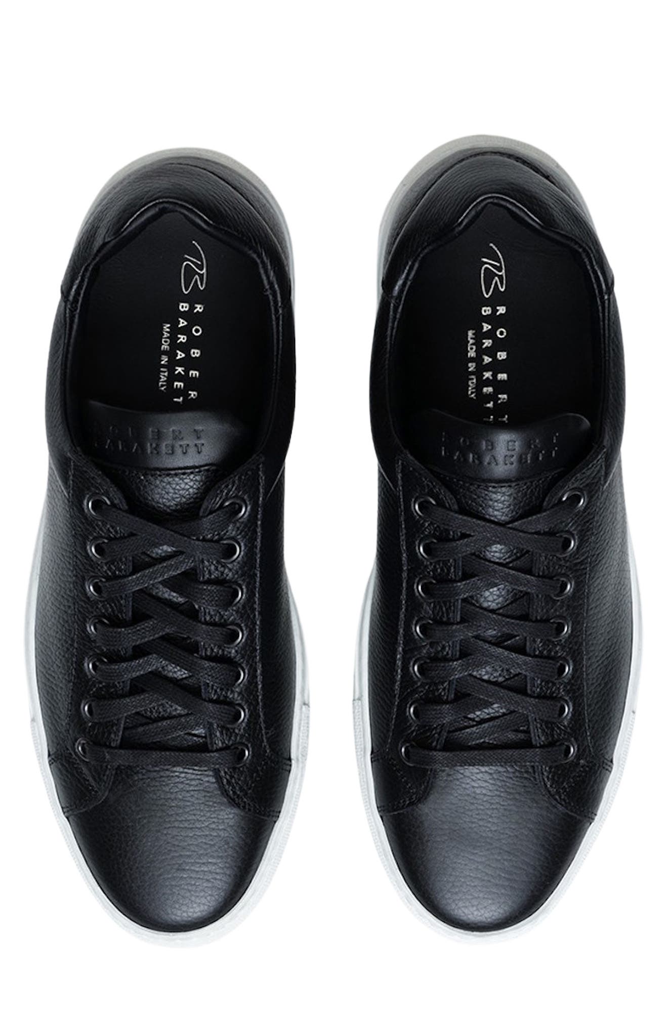 Robert Barakett Terrence Low Top Leather Sneaker, Alternate, color, Black