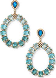 Nadri Blue Lagoon Frontal Hoop Earrings