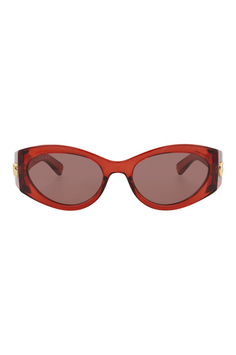 53mm Core Round Sunglasses, Main, color, BURGUNDY BURGUNDY BROWN