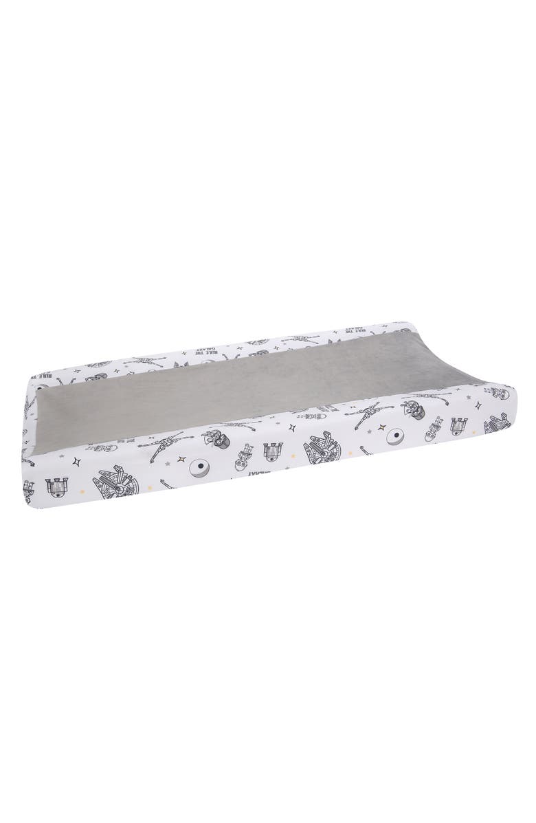 Lambs & Ivy Star Wars Millennium Falcon Soft Changing Pad Cover, Alternate, color, Gray