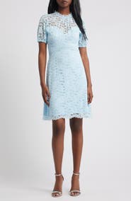 Lipsy Puff Sleeve Lace Minidress