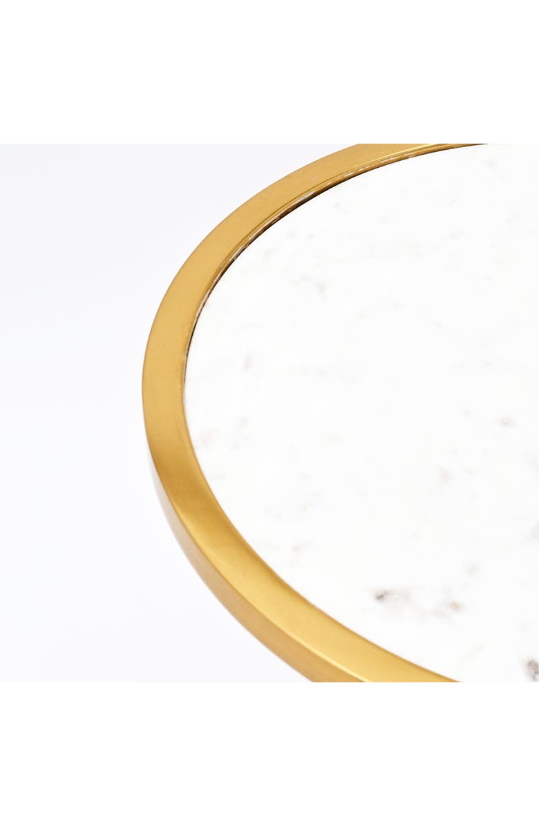 Expo Bazaar Round Marble Top Side Table Gold Metal Frame End Table Accent Furniture, Alternate, color, Gold - 16X16x22"