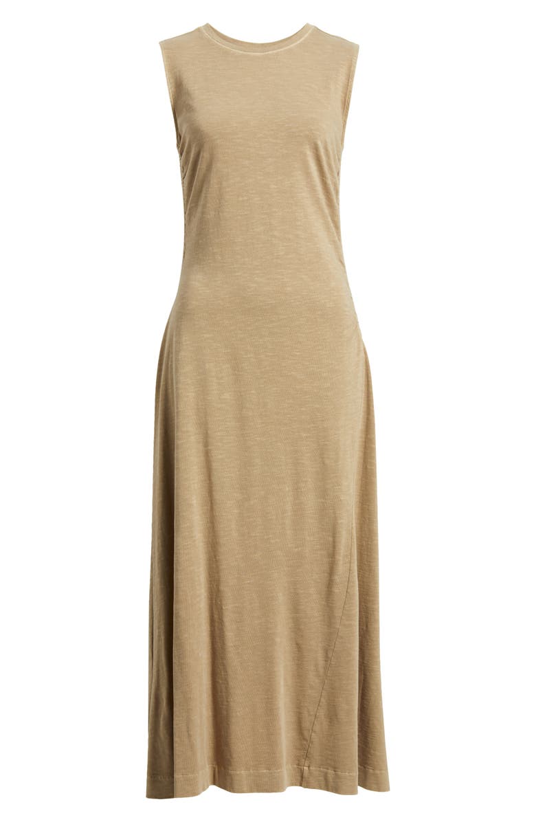 Treasure & Bond Side Ruched Cotton Maxi Dress, Alternate, color, Tan Lead