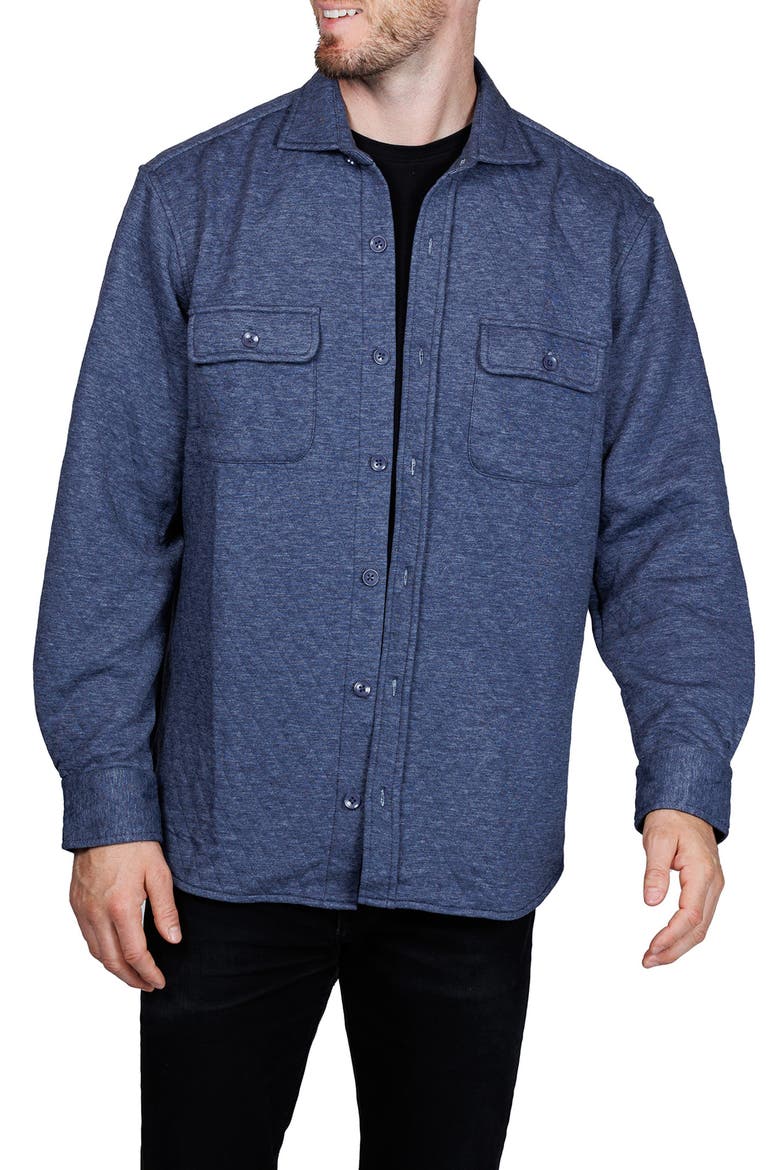 Diamond Quilted Shirt Jacket, Main, color, DENIM