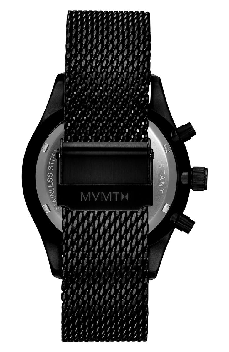 MVMT WATCHES MVMT Voyager Caviar Chronograph Mesh Strap Watch, 42mm, Alternate, color,
