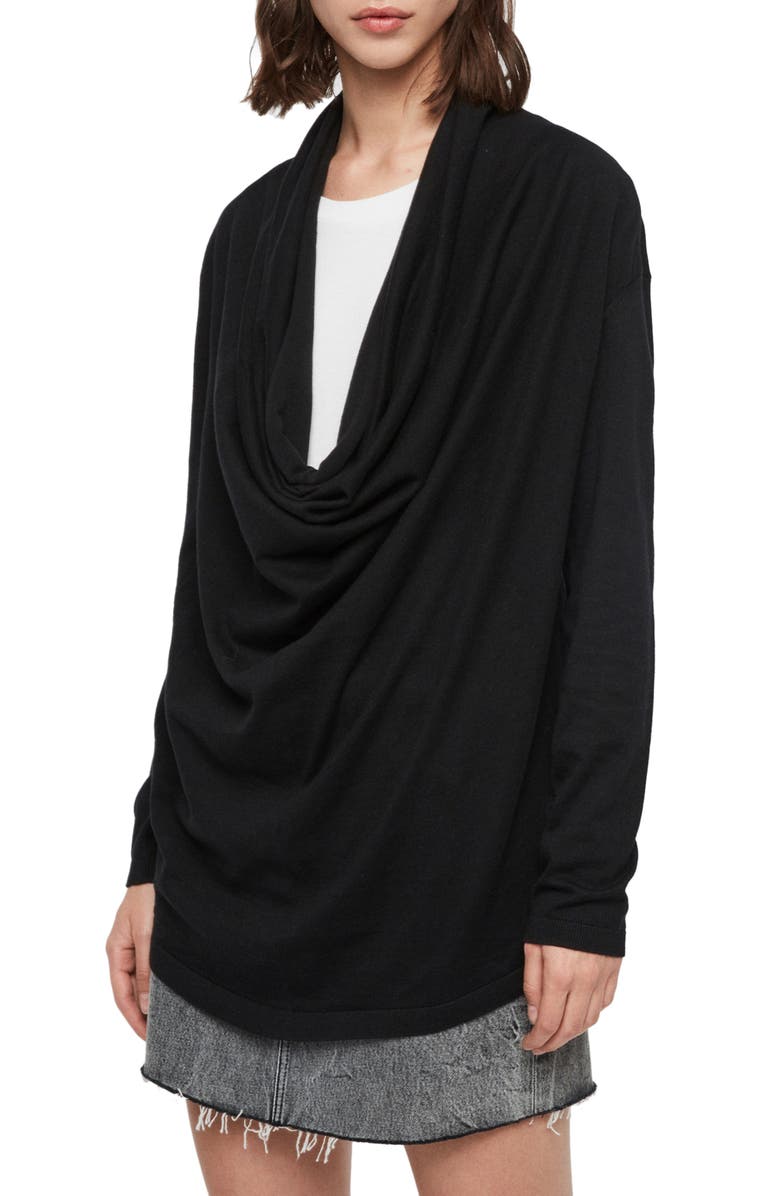 AllSaints Cowl Neck Sweater, Alternate, color, 