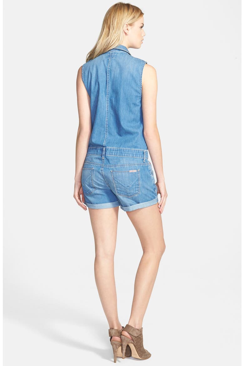 'Harmony' Sleeveless Denim Romper, Alternate, color, WONDERLAND