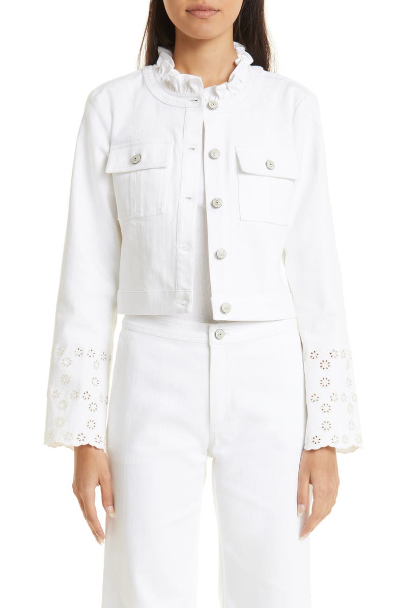 Cinq à Sept Matilde Floral Eyelet Jacket, Main, color, 