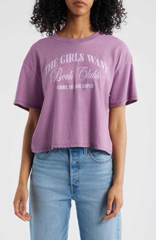 Vinyl Icons The Girls Want Oversize Graphic T-Shirt in Purple 
