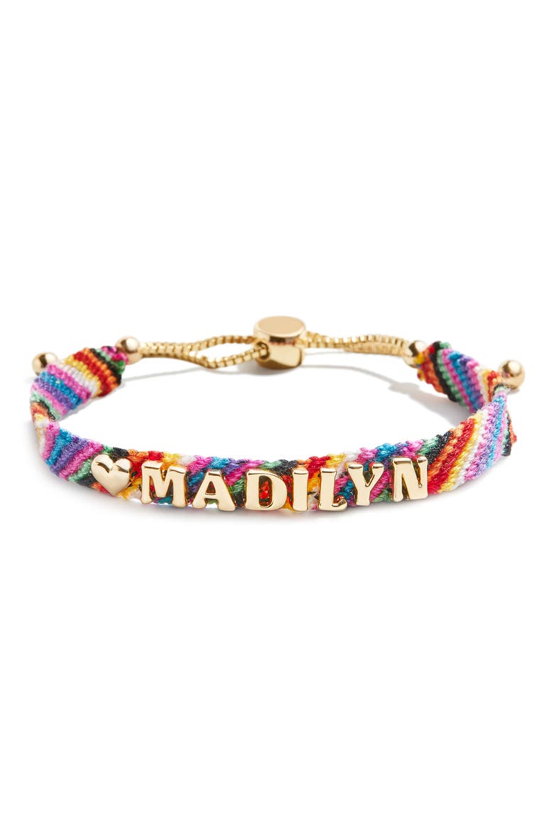 Custom Woven Friendship Bracelet, Main, color, GOLD/ MULTICOLOR