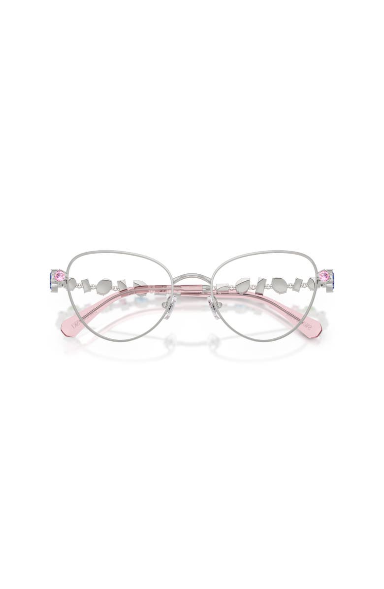 Swarovski 51mm Cat Eye optical glasses, Alternate, color, Silver