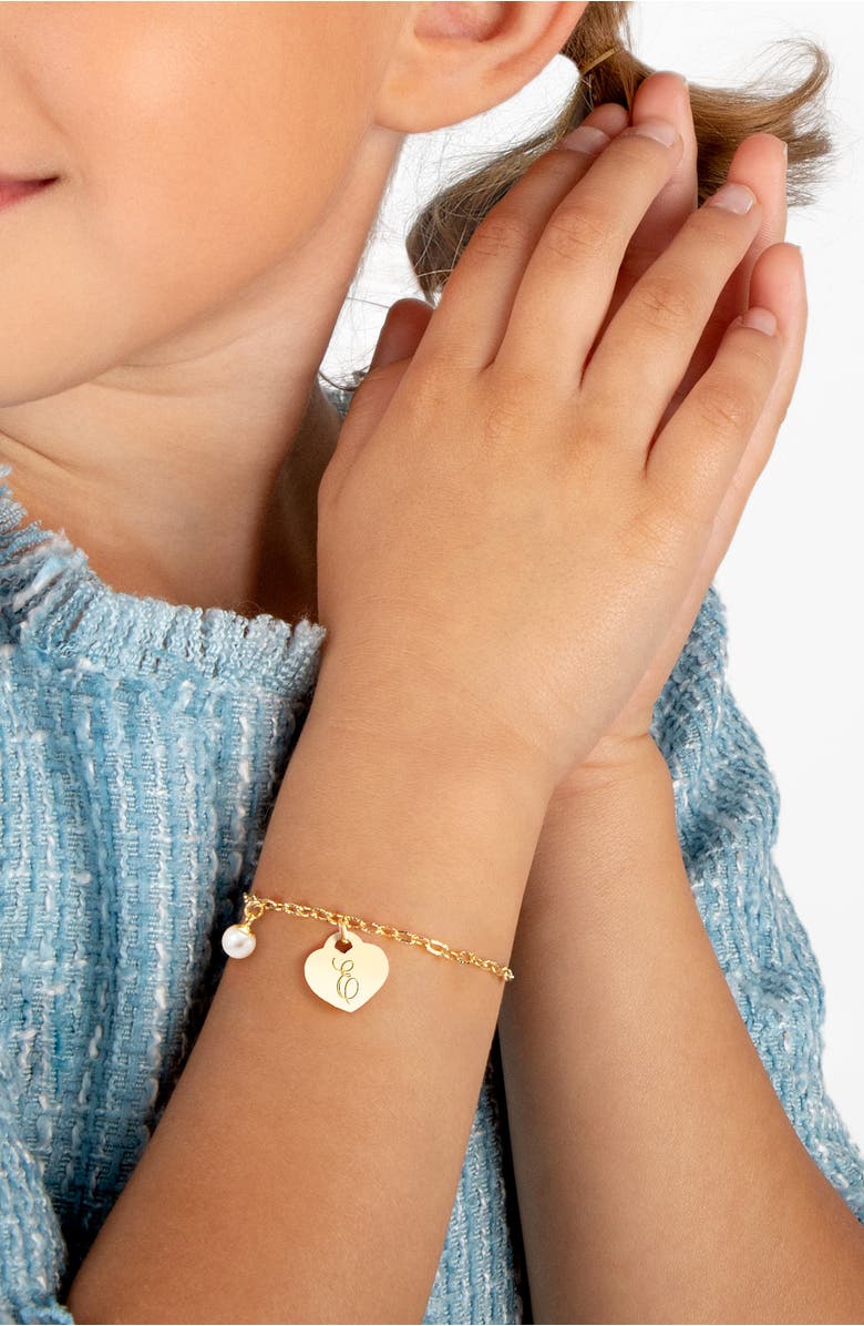 Tiny Blessings 14K Gold Classic Charm Bracelet & Engraved Initial 6.25" Bracelet, Alternate, color, 14K Gold - E
