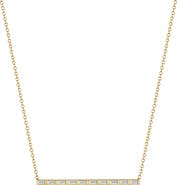 Zoë Chicco Diamond Baguette Bar Pendant Necklace