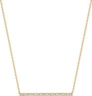 Zoë Chicco Diamond Baguette Bar Pendant Necklace