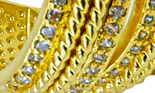 Panacea Crystal Braided Row Hoop Earrings In Gold
