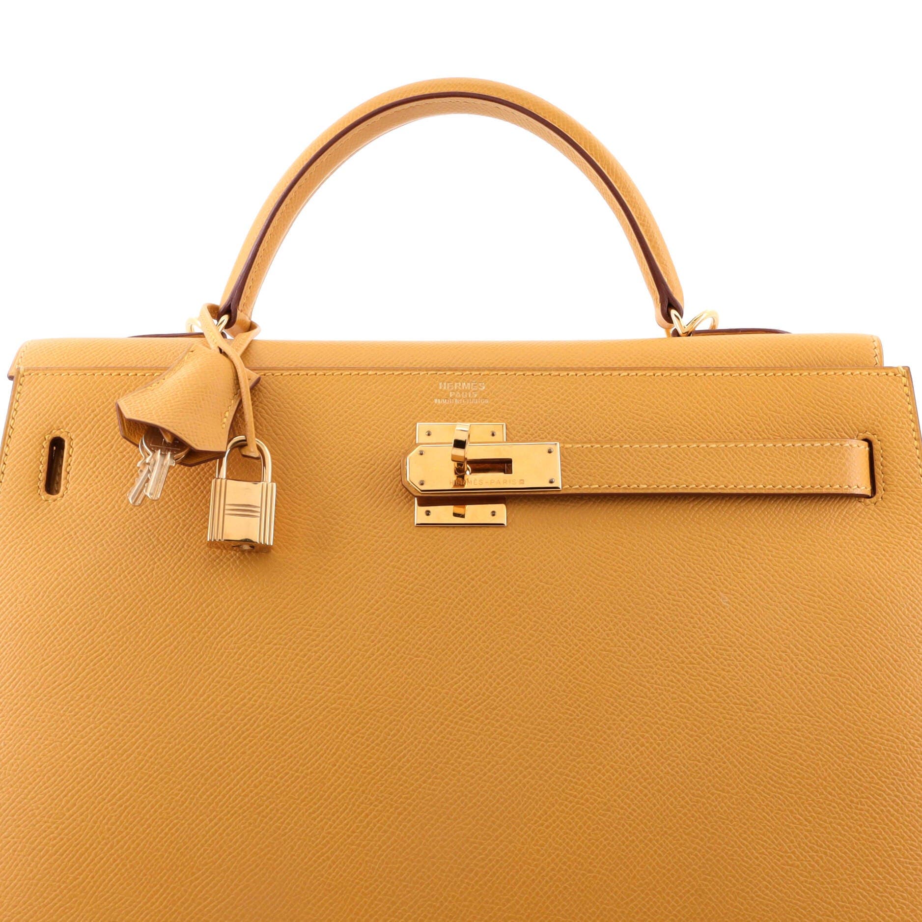 Kelly Handbag Yellow Courchevel with Gold Hardware 32, Alternate, color, Soleil