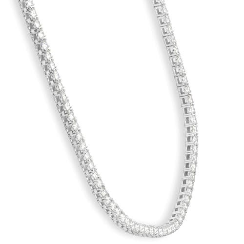 Bliss Diamond Huge 23 Ct Moissanite Tennis Necklace 14k Gold 16.5 In 14k White Gold