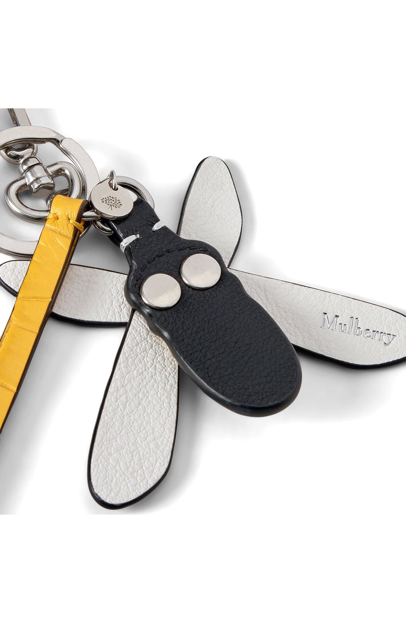 Bumble Bee Leather Keyring & Bag Charm, Alternate, color, YELLOW MULTI