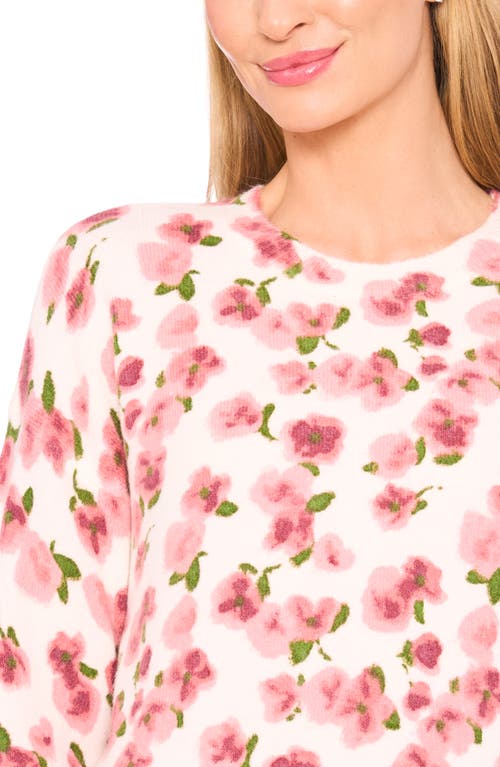 Cece Floral Sweater In Pink