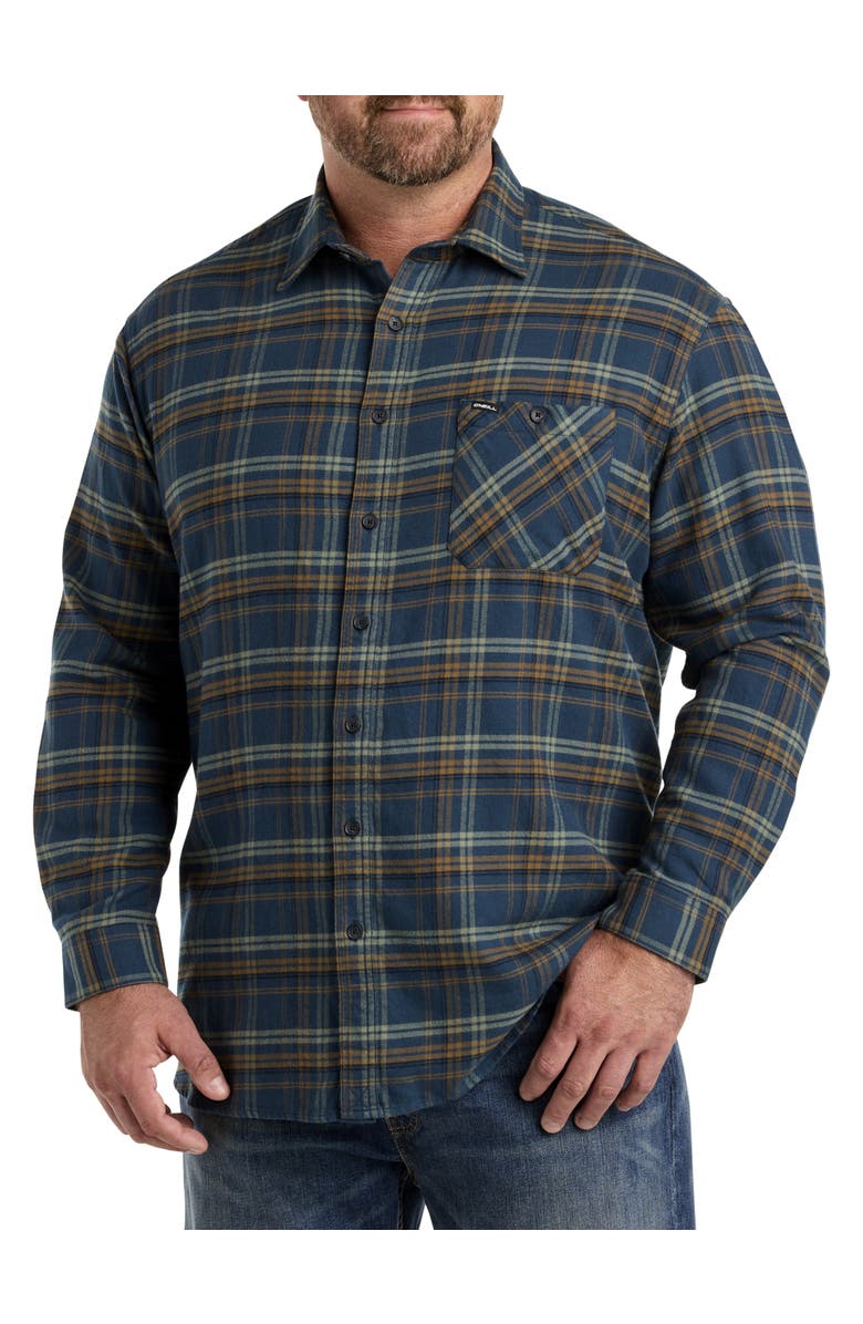 O'Neill Big & Tall Redmond Plaid Stretch Flannel Sport Shirt, Alternate, color, 