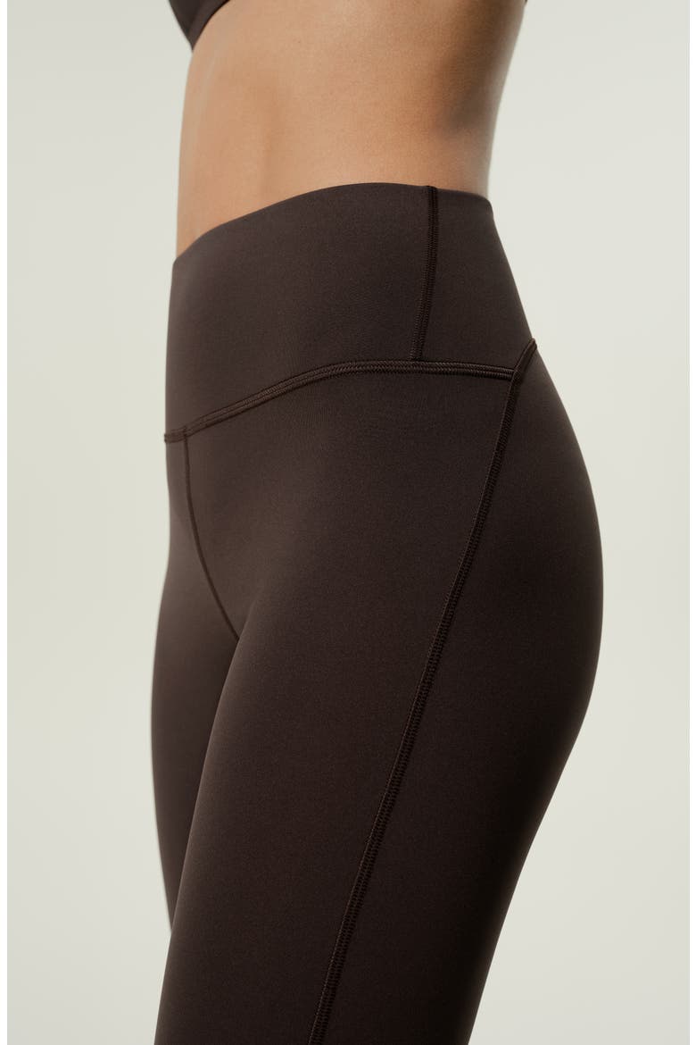 Women's Silk Contour High Rise Flared Drape Flow Leggings, Alternate, color, Coffee Bean
