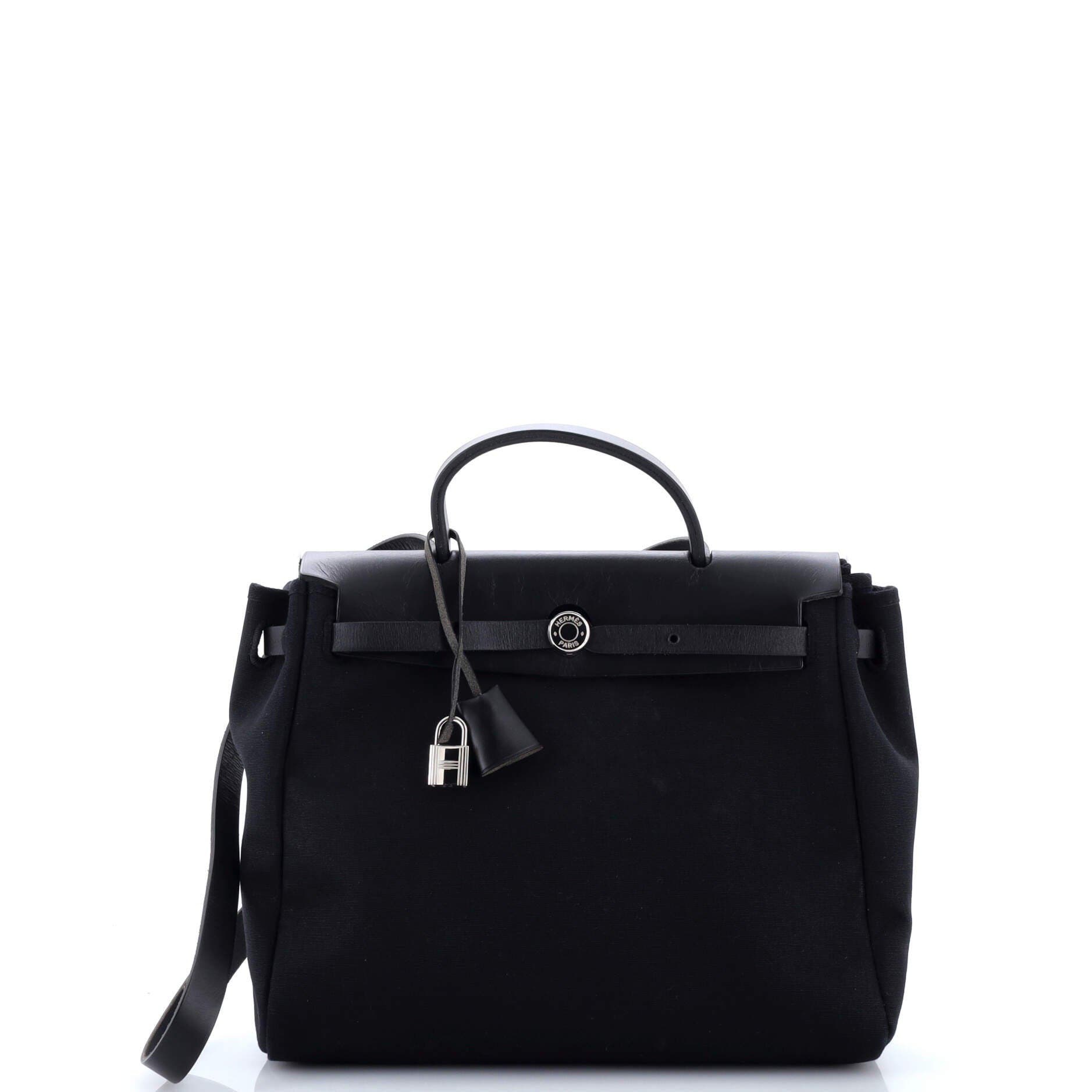 Pre-Owned Hermes Herbag Toile and Leather PM, Main, color, 