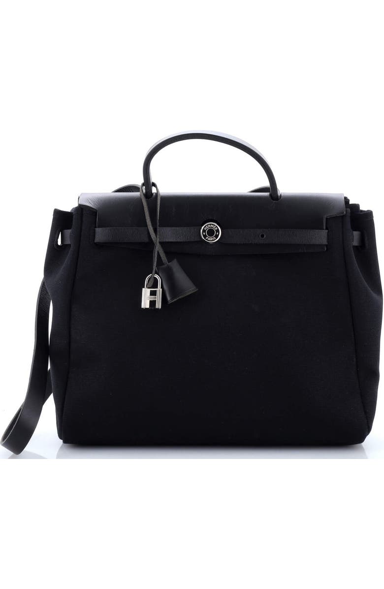 Pre-Owned Hermes Herbag Toile and Leather PM, Main, color,