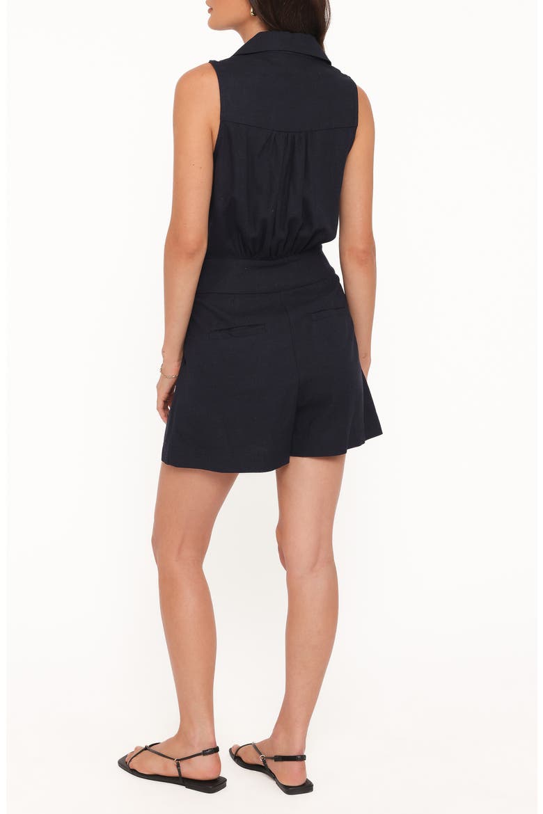 Claudia Collared Romper, Alternate, color, NAVY
