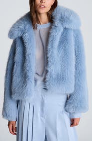 Kenneth Cole Collection Faux Fur Cropped Jacket