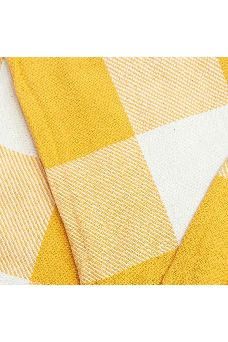 Franklin Ochre Yellow Plaid 100% Cotton Accent Throw Blanket 50" x 60", Alternate, color, Yellow