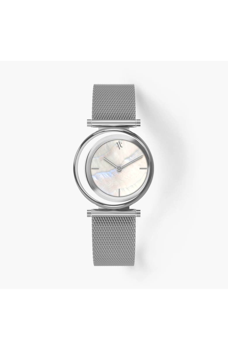 VANNA Eclipse Watch, Main, color, White Pearl-Silver