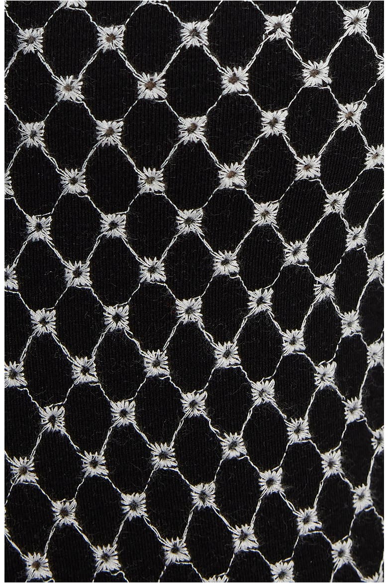Gia Eyelet Embroidered Off the Shoulder Top, Alternate, color, BLACK COMBO