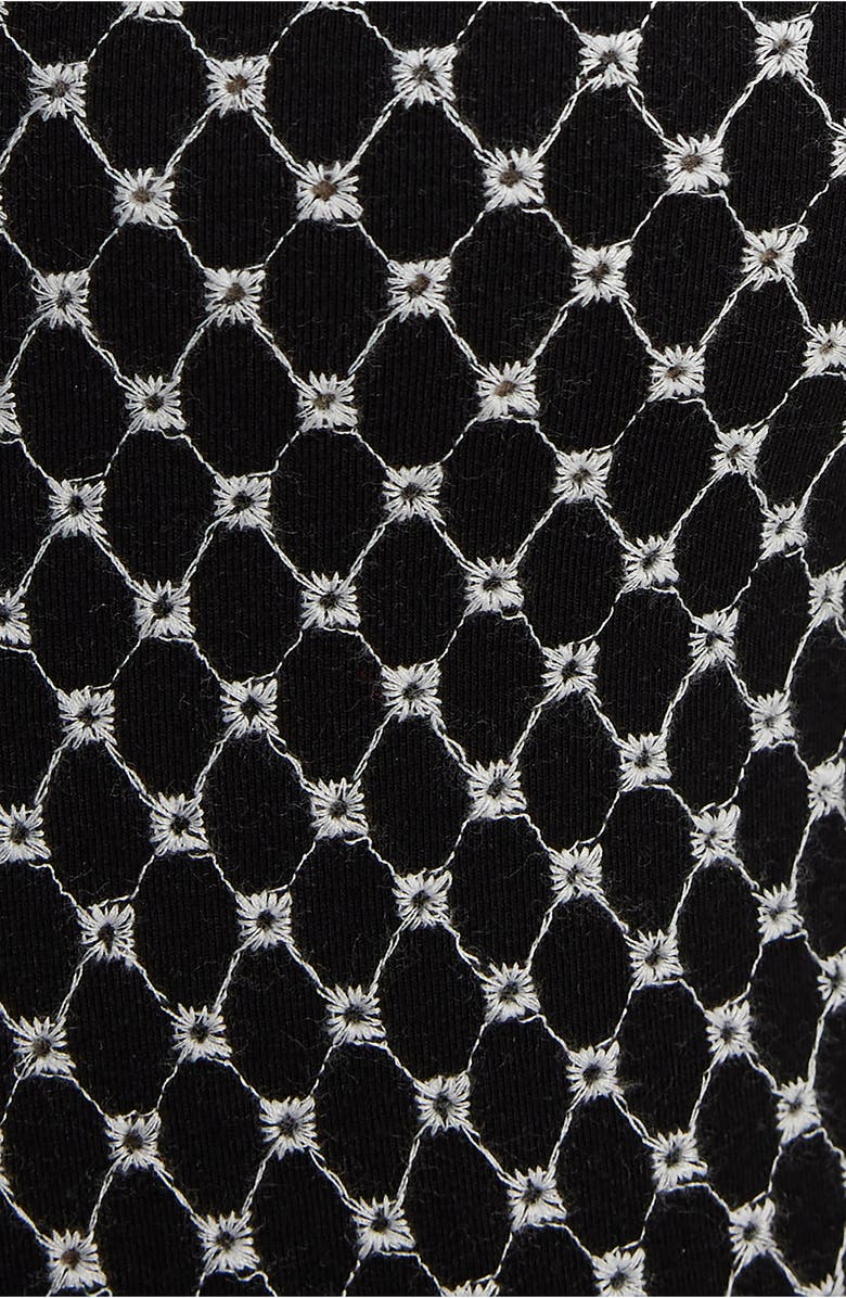 Free People Gia Eyelet Embroidered Off the Shoulder Top, Alternate, color, Black Combo