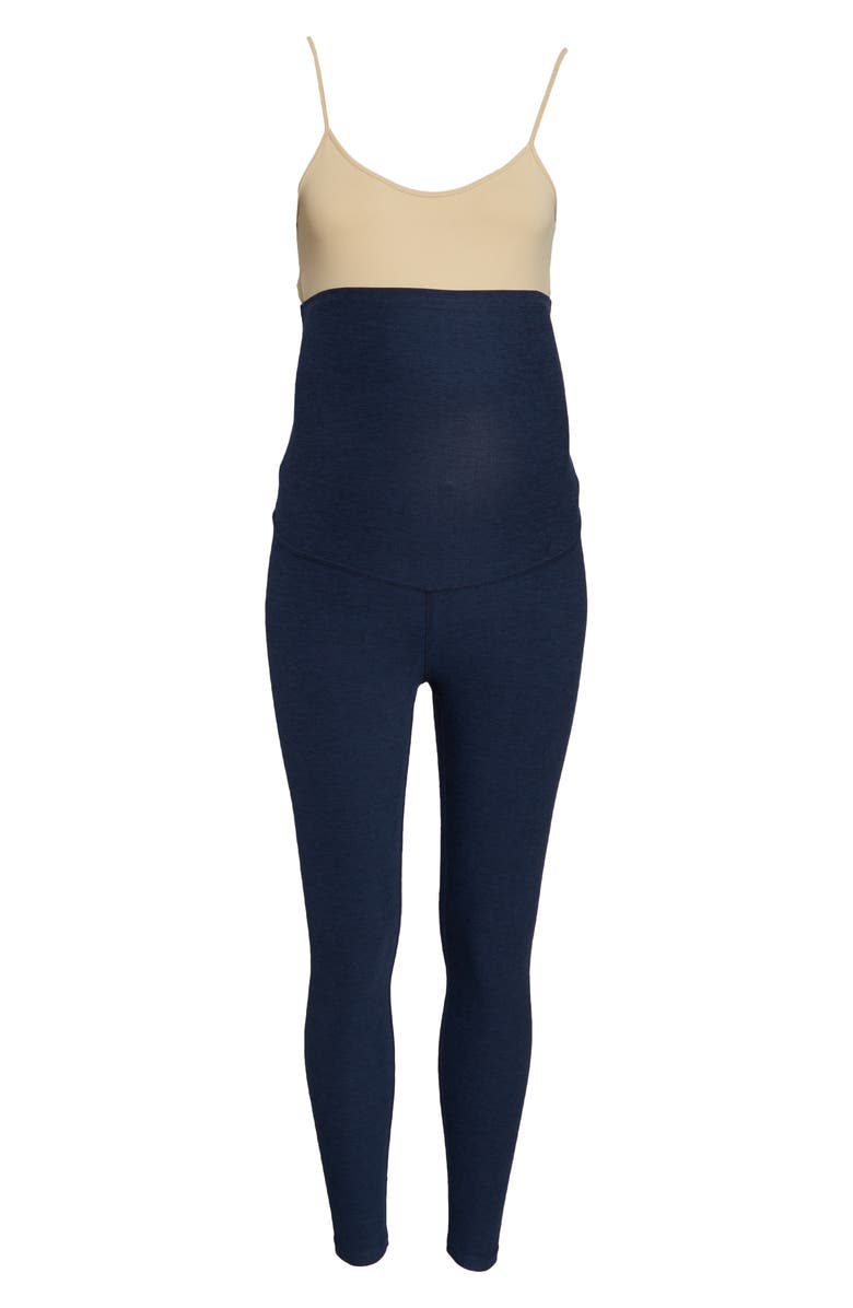 Beyond Yoga Empire Waist Maternity Leggings, Alternate, color, Nocturnal Navy