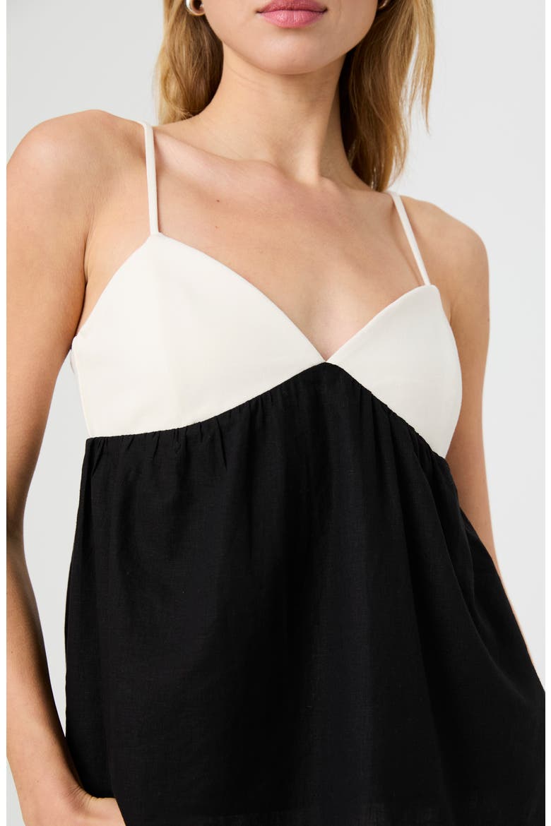 Phoebe Ponte Colorblocked Camisole, Alternate, color, BLACK/ PORCELAIN CREAM