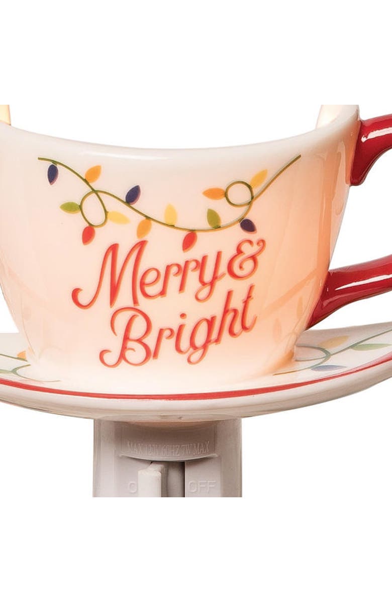 C&F Home Christmas "Merry Bright" Bubble Plug In Night Light w/ Switch, Alternate, color, White