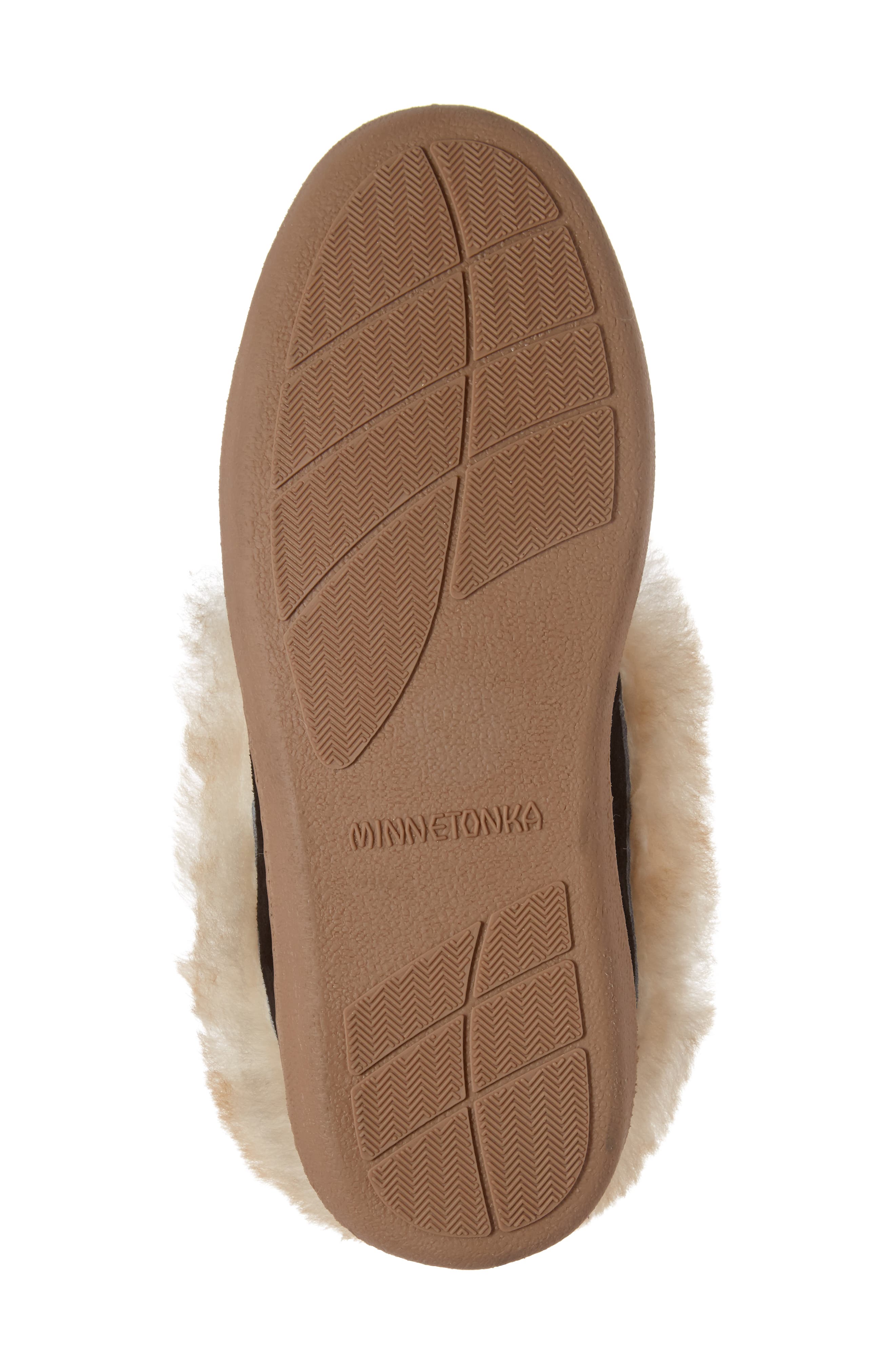 Minnetonka Alpine Genuine Shearling Slipper, Alternate, color, Black